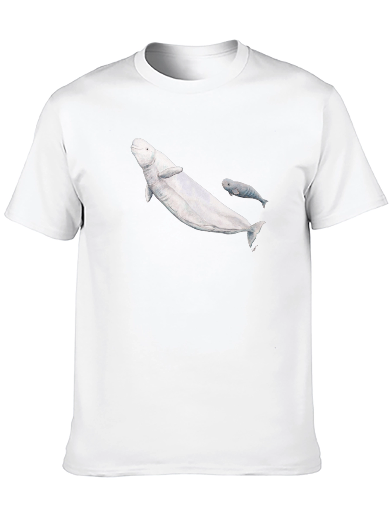 Beluga Whale Graphic T-Shirt - Black