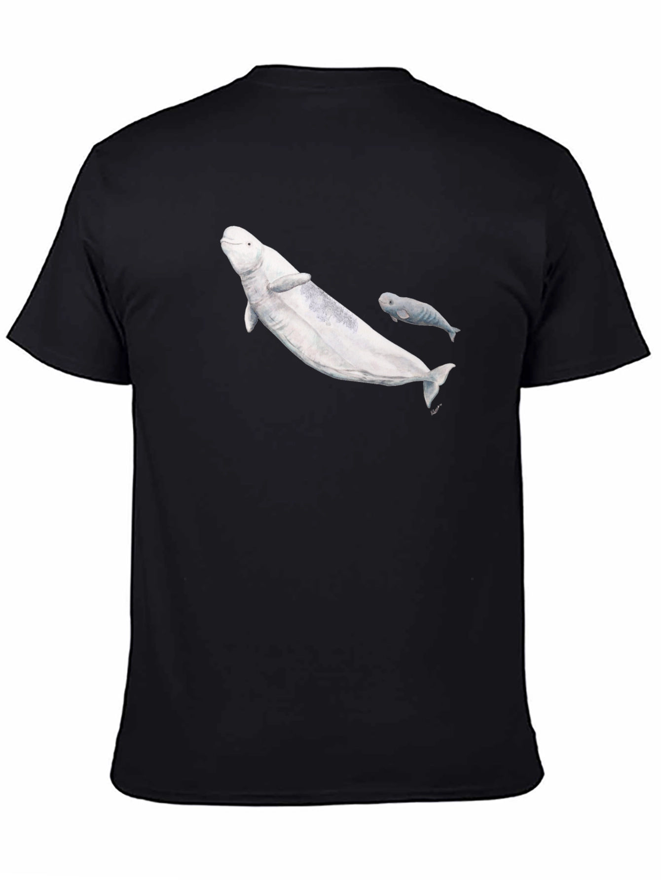 Beluga Whale Graphic T-Shirt - Black