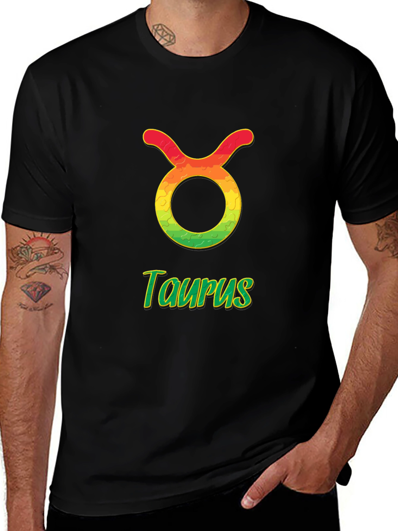 Taurus Zodiac Sign T-Shirt - Black Cotton Tee