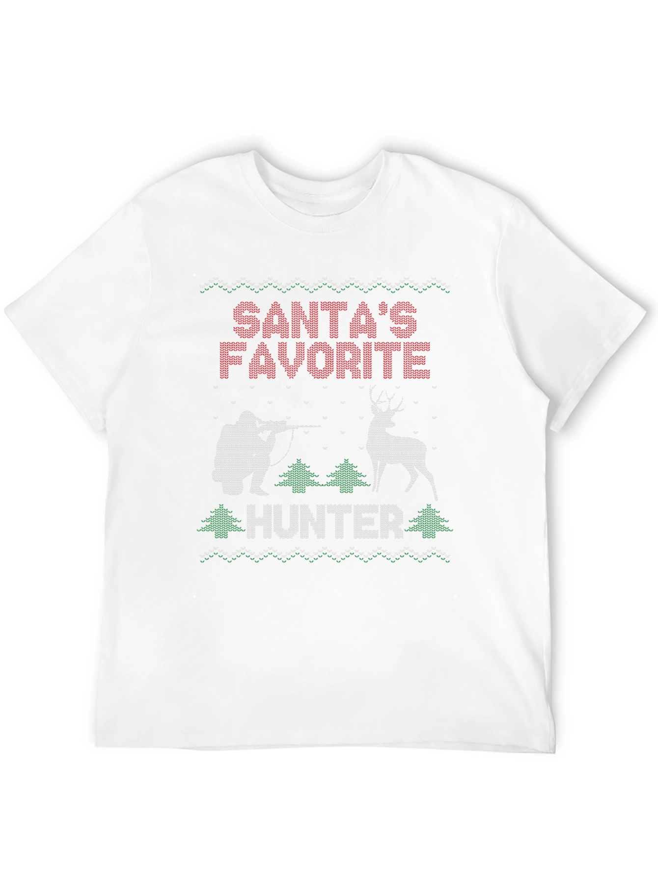 Santas Favorite Hunter Ugly Christmas Sweater T-Shirt