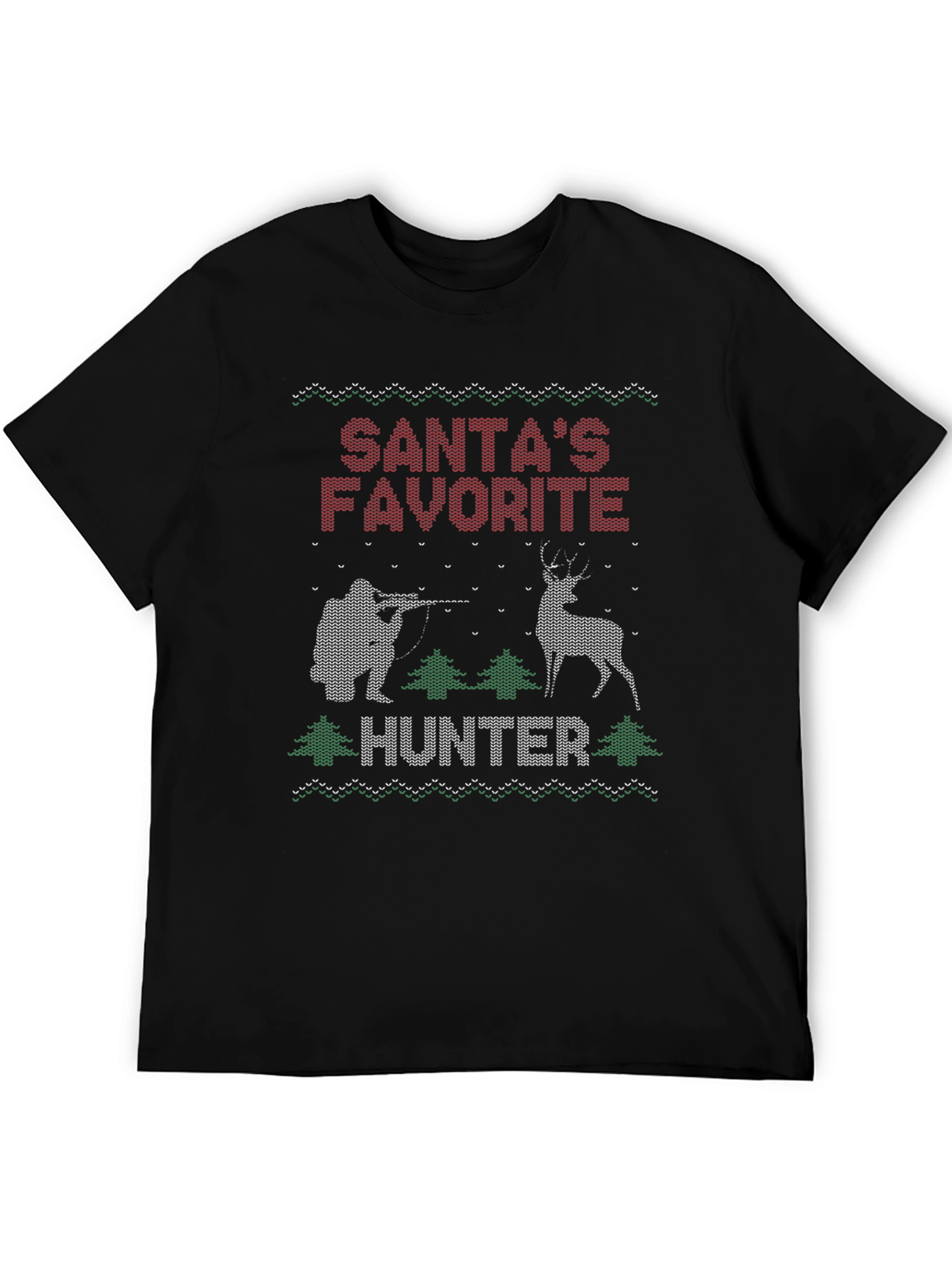 Santas Favorite Hunter Ugly Christmas Sweater T-Shirt