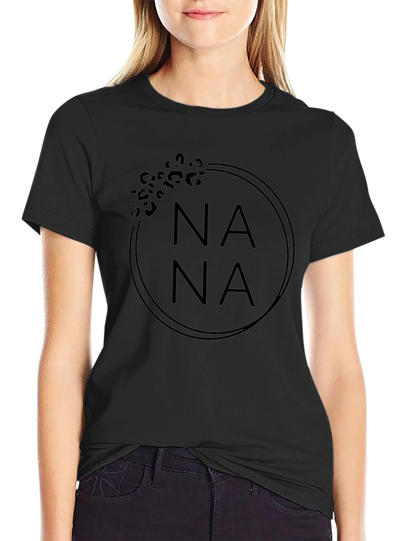 Nana Leopard Print Graphic T-Shirt