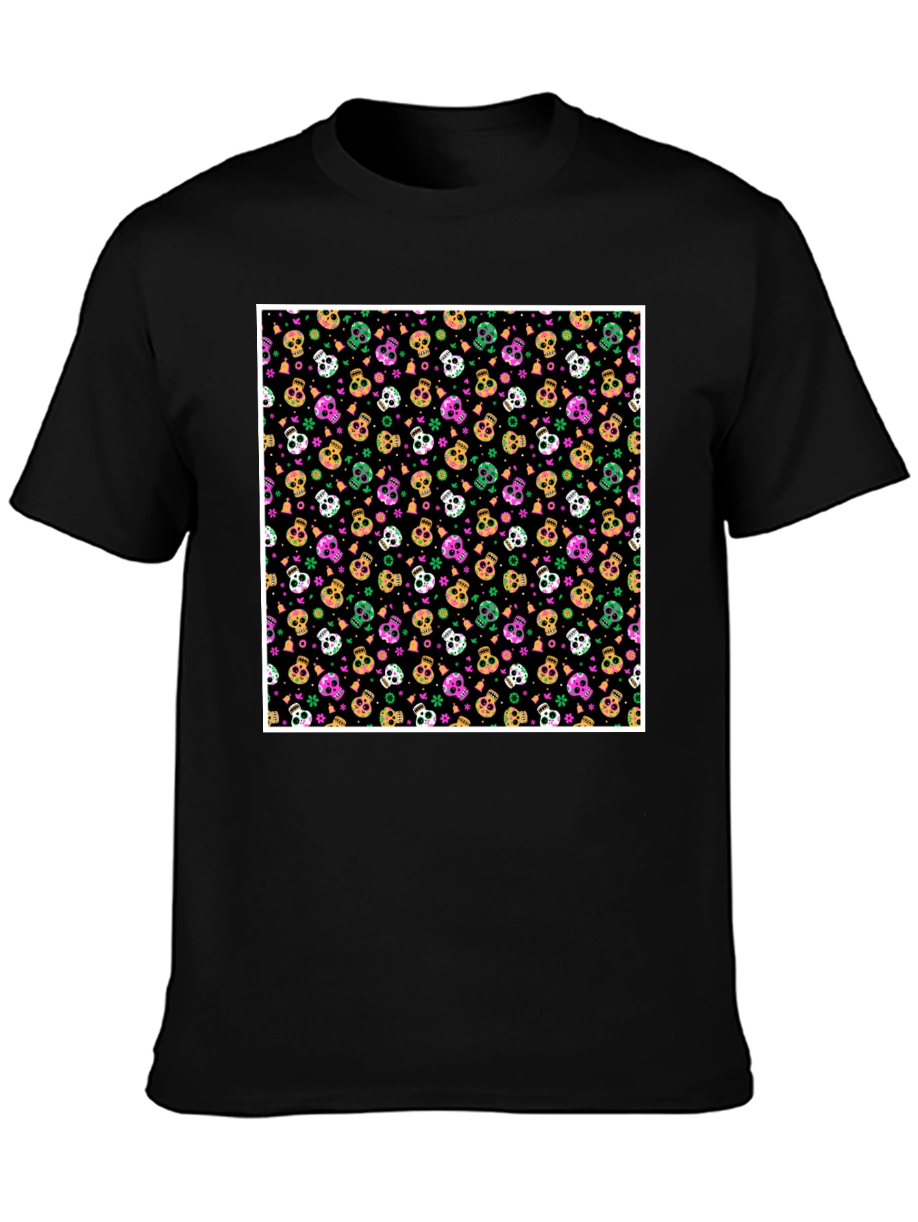 Skull Pattern T-Shirt - Bold Graphic Tee