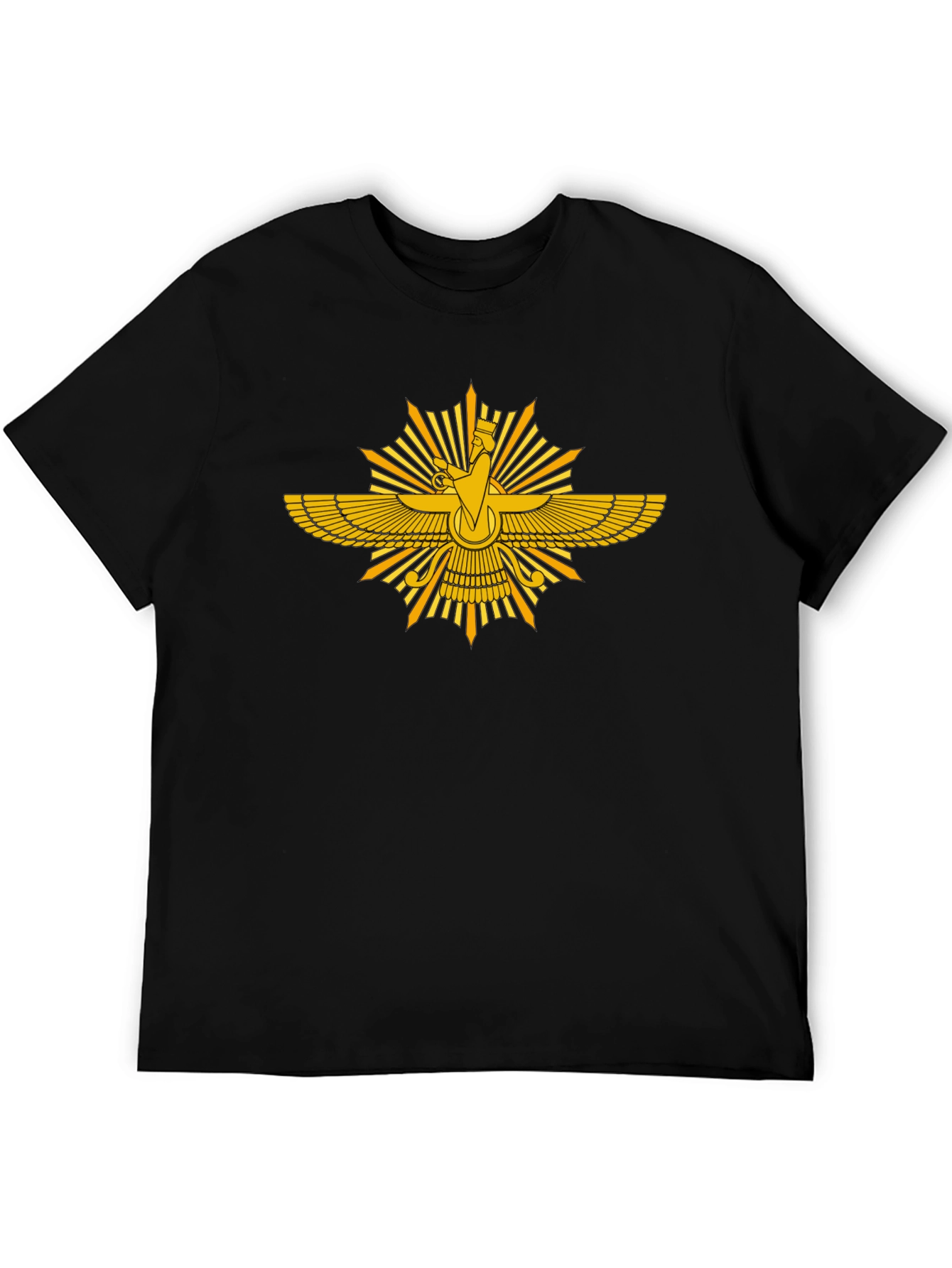 Zoroastrian Faravahar Symbol Black T-Shirt