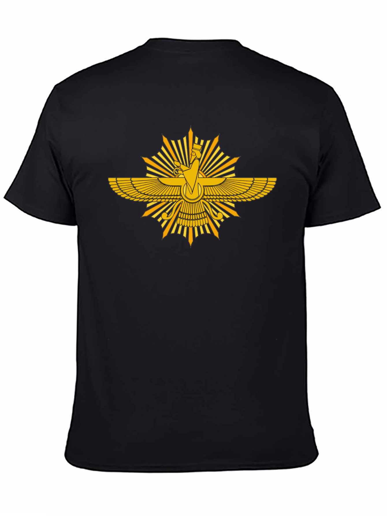 Zoroastrian Faravahar Symbol Black T-Shirt