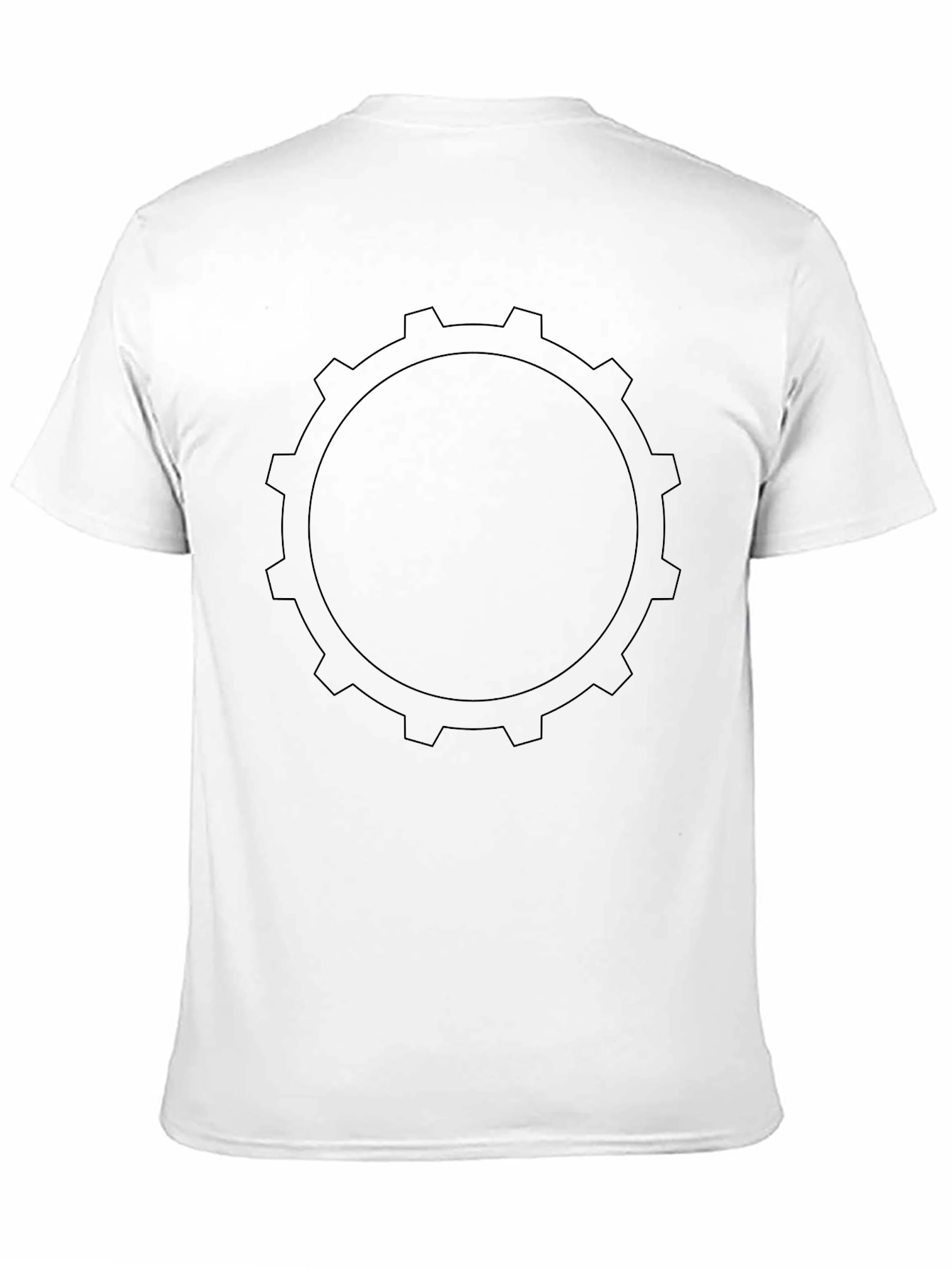 Black Gear Graphic Tee - Mechanical Style