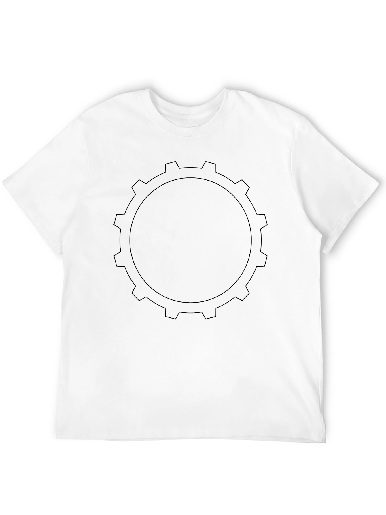 Black Gear Graphic Tee - Mechanical Style