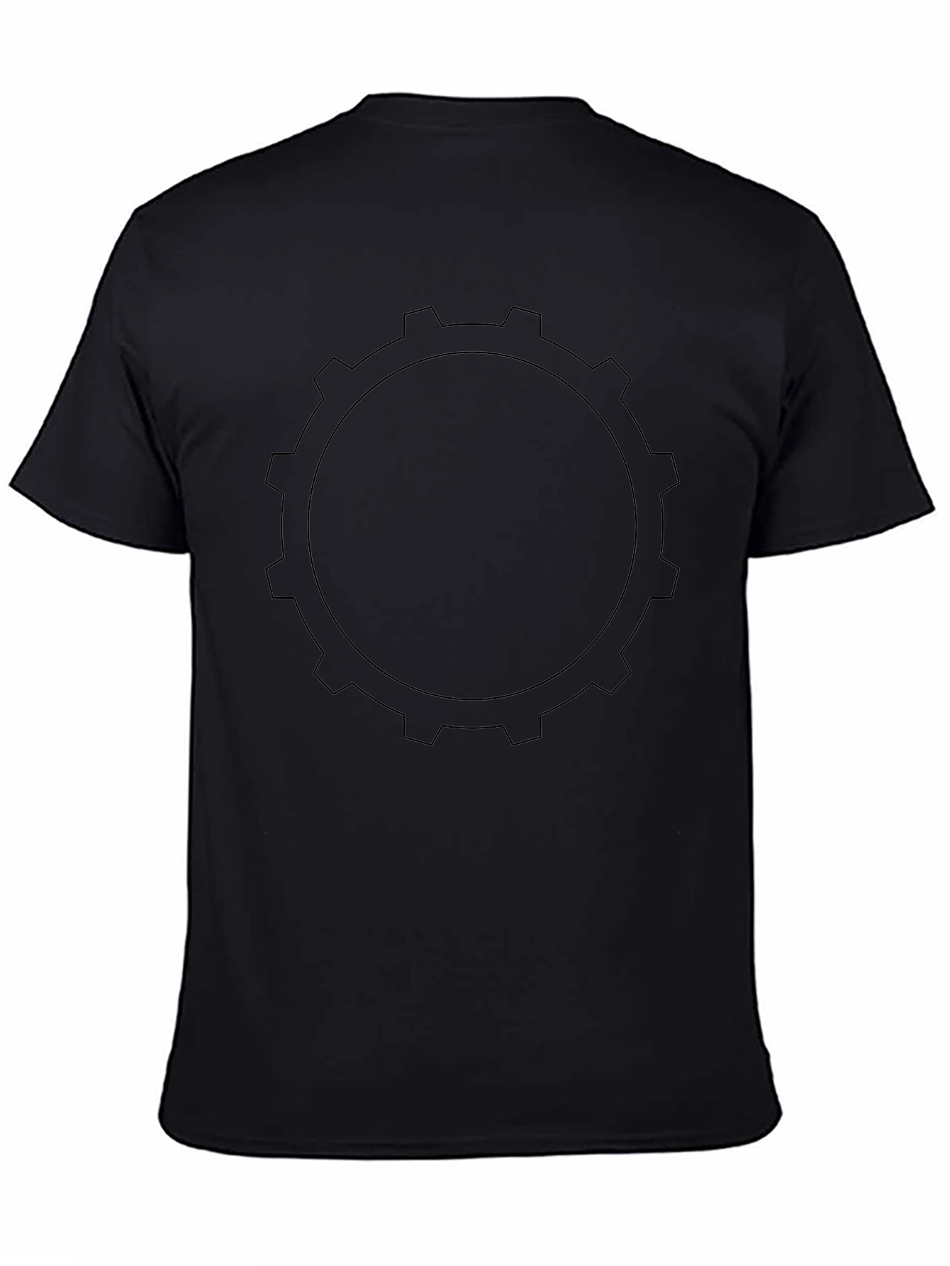 Black Gear Graphic Tee - Mechanical Style
