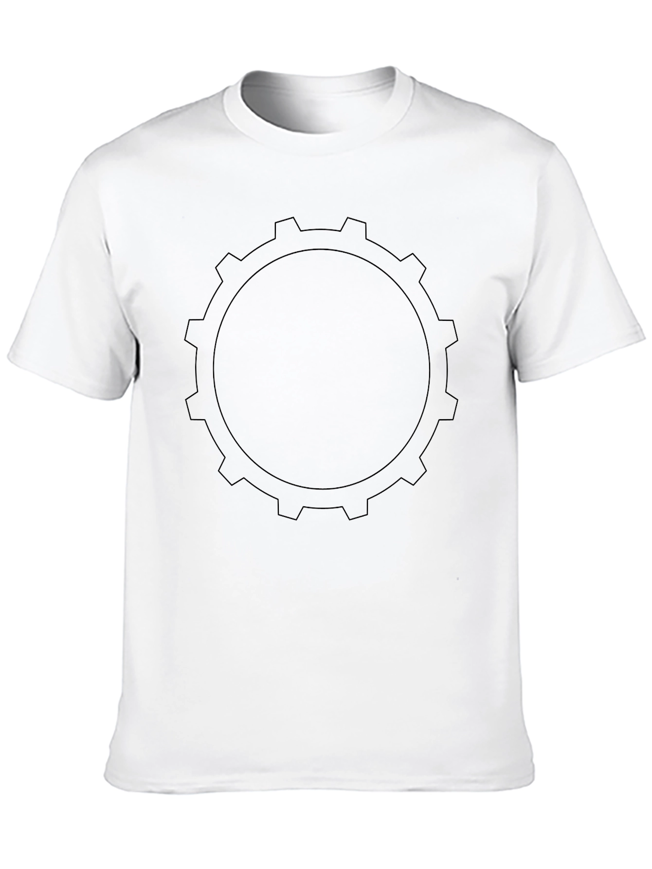 Black Gear Graphic Tee - Mechanical Style