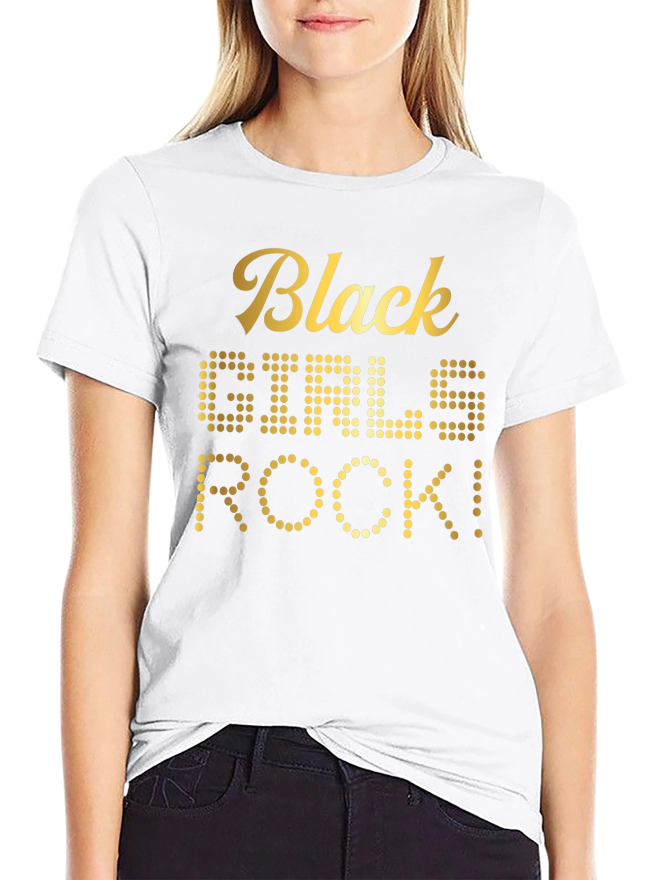Black Girls Rock T-Shirt - Gold Text