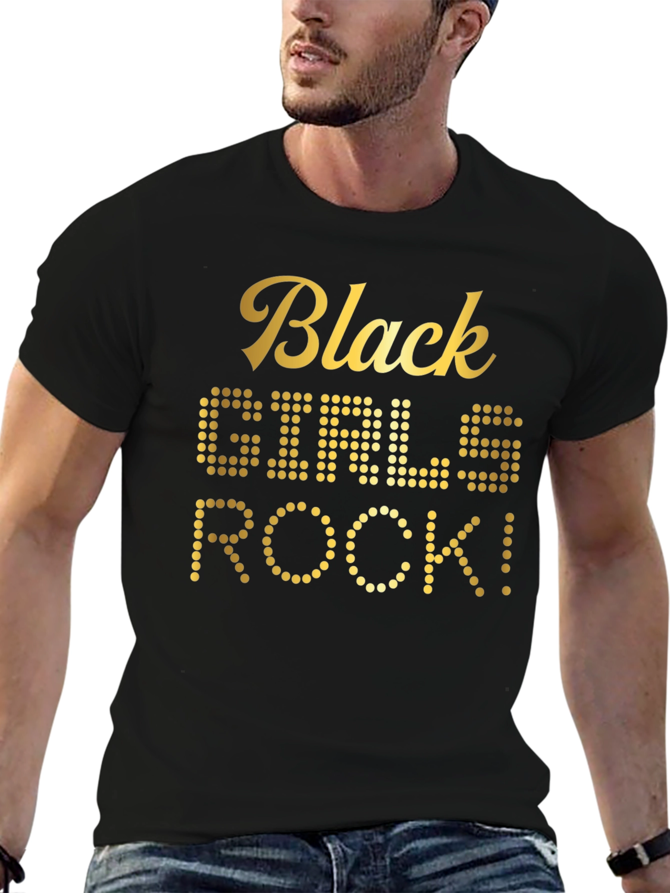 Black Girls Rock T-Shirt - Gold Text