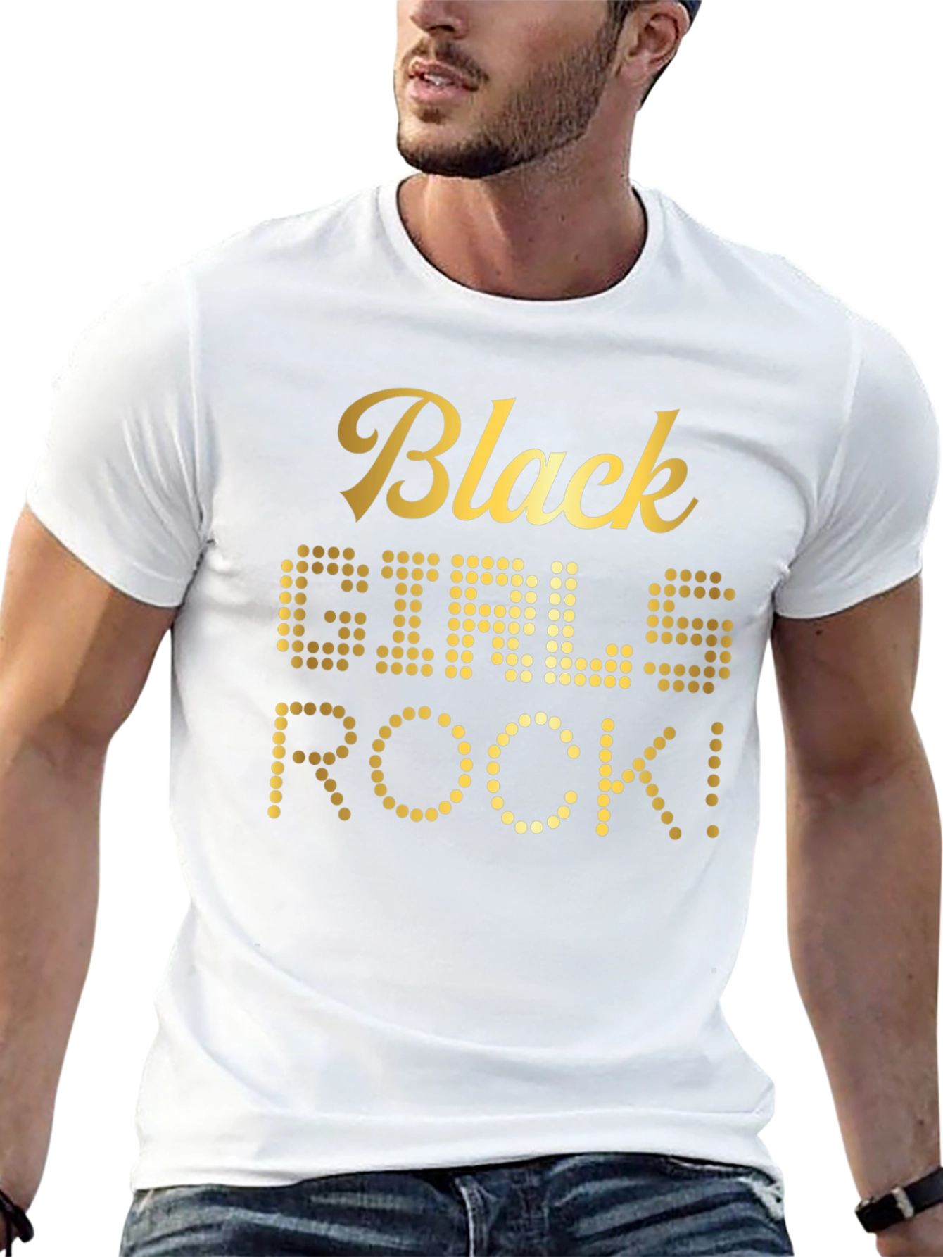 Black Girls Rock T-Shirt - Gold Text