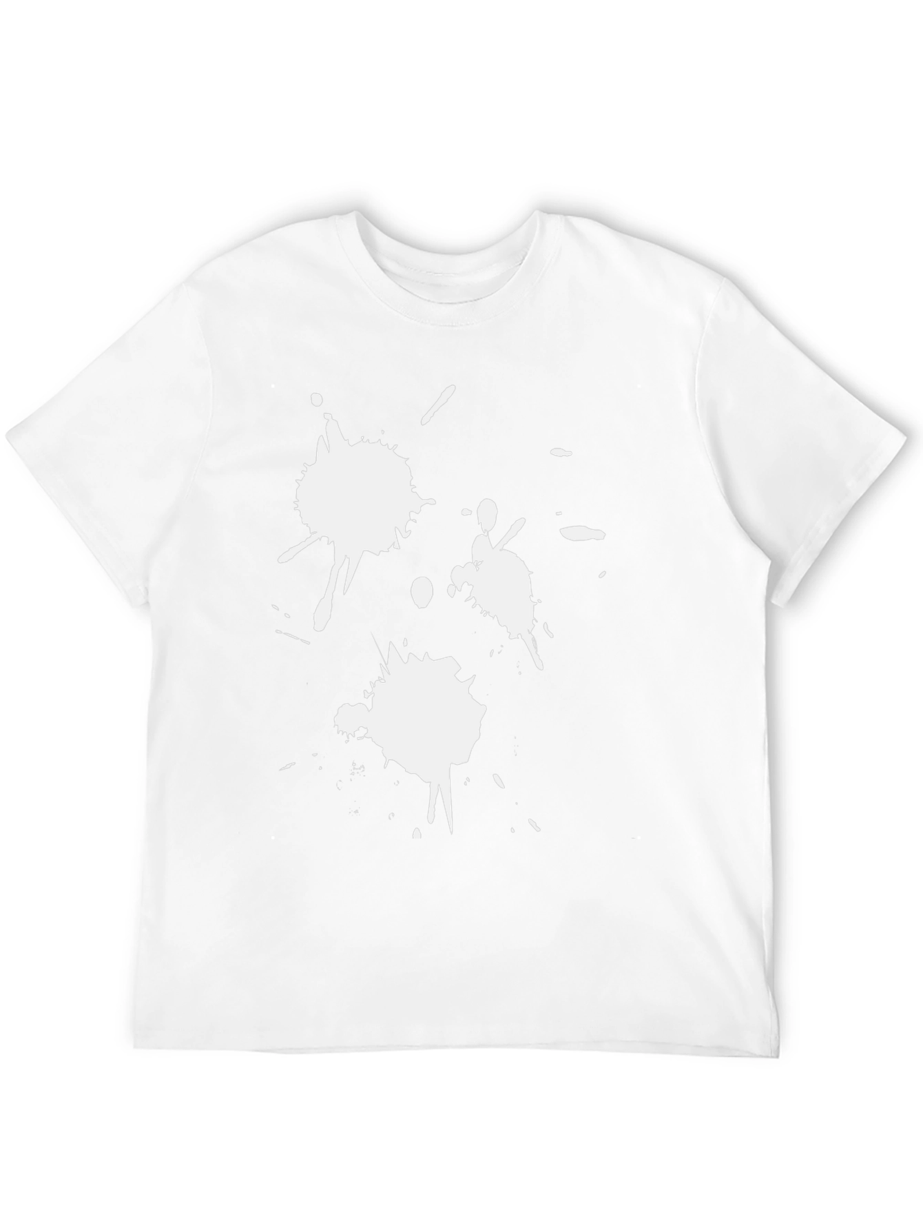 Black T-Shirt with White Paint Splatter Design