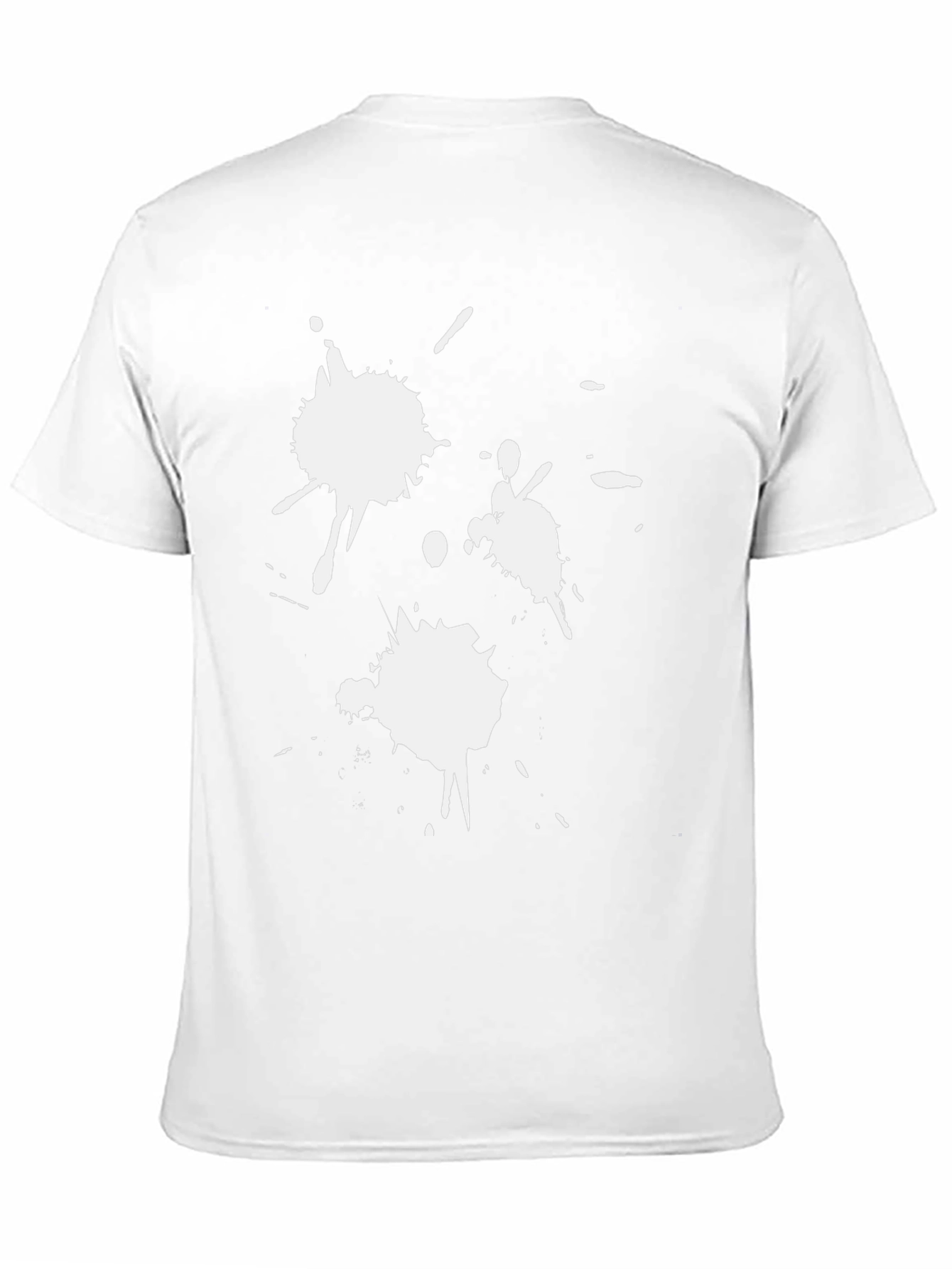Black T-Shirt with White Paint Splatter Design