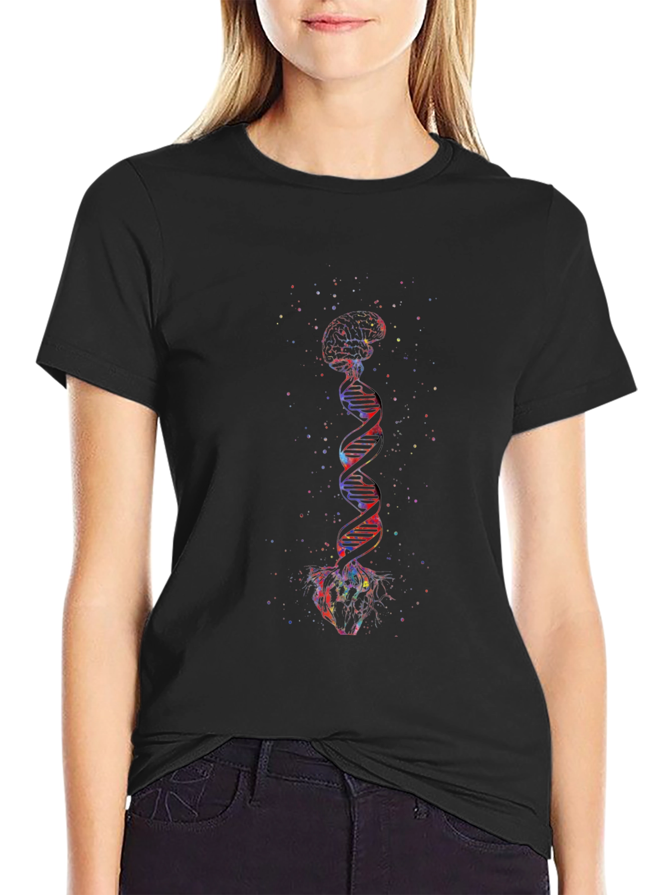 Brain DNA Heart Graphic T-Shirt