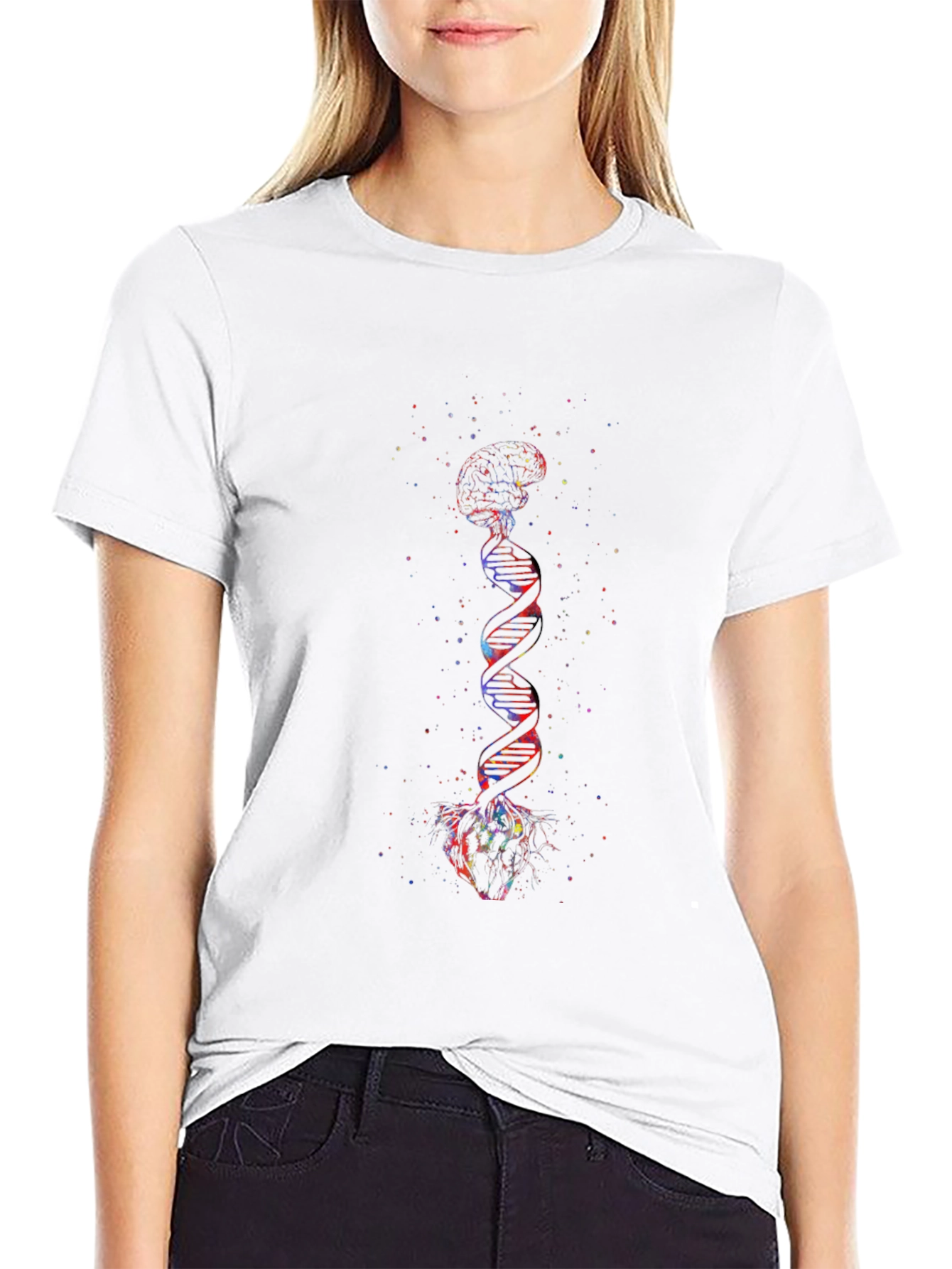 Brain DNA Heart Graphic T-Shirt