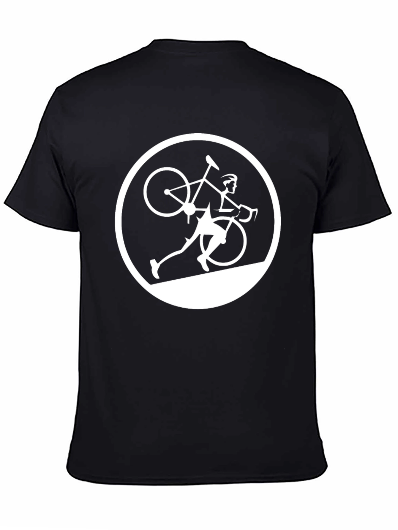 Cyclist Silhouette Graphic Tee - Black