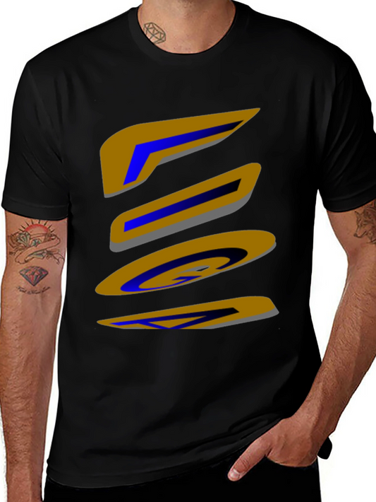 Abstract Shapes Graphic Print Black T-Shirt