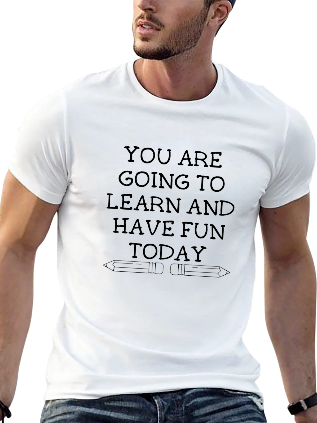 Learn and Have Fun Today Black Graphic Tee