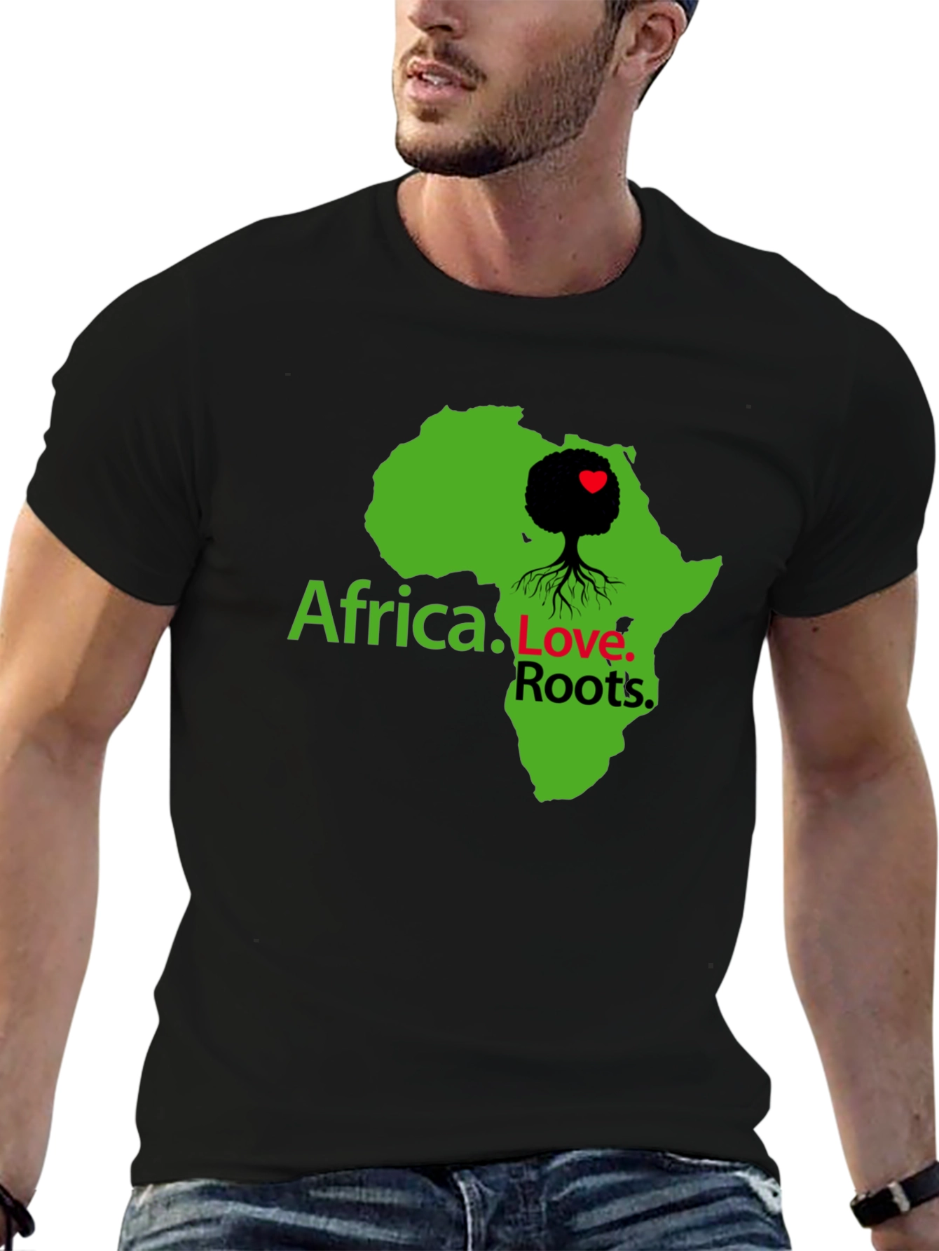Africa Love Roots Graphic Black T-Shirt