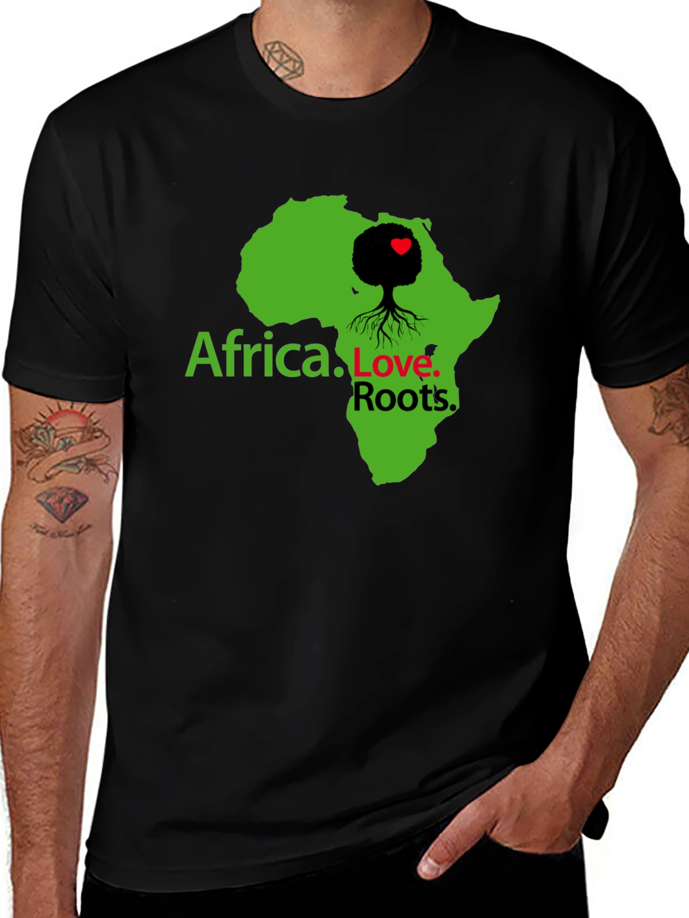Africa Love Roots Graphic Black T-Shirt