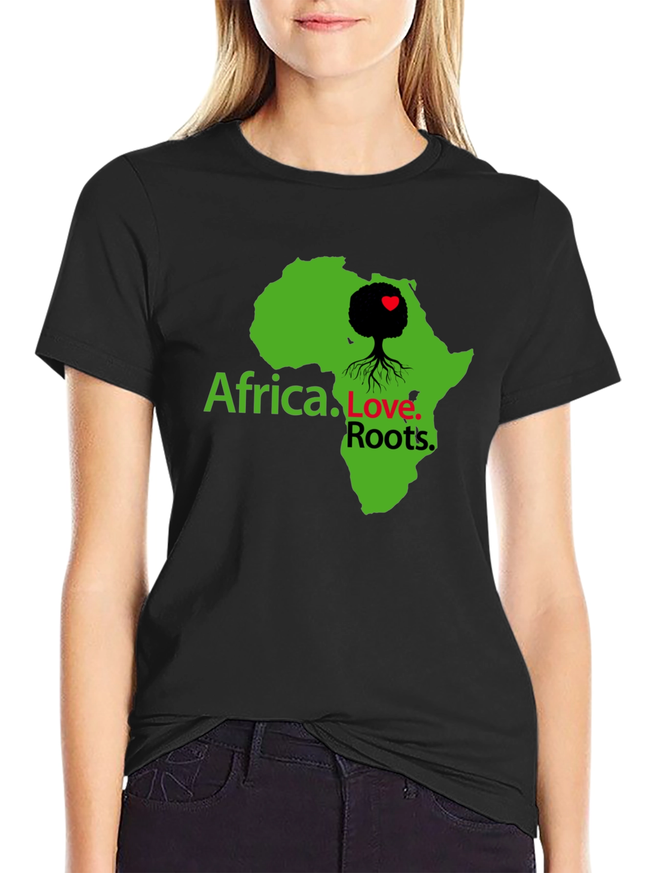 Africa Love Roots Graphic Black T-Shirt