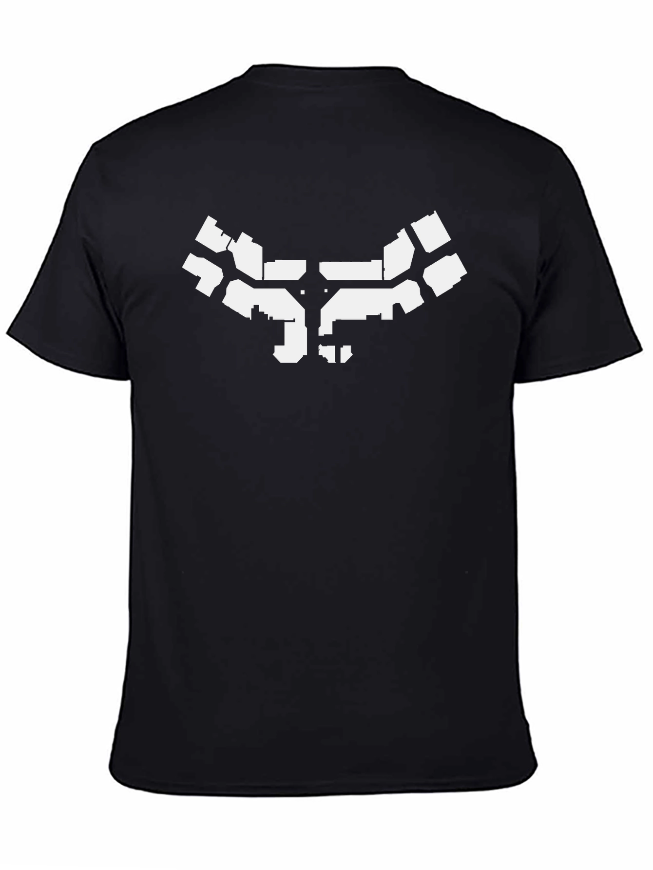 Black Tee with Abstract White Graphic