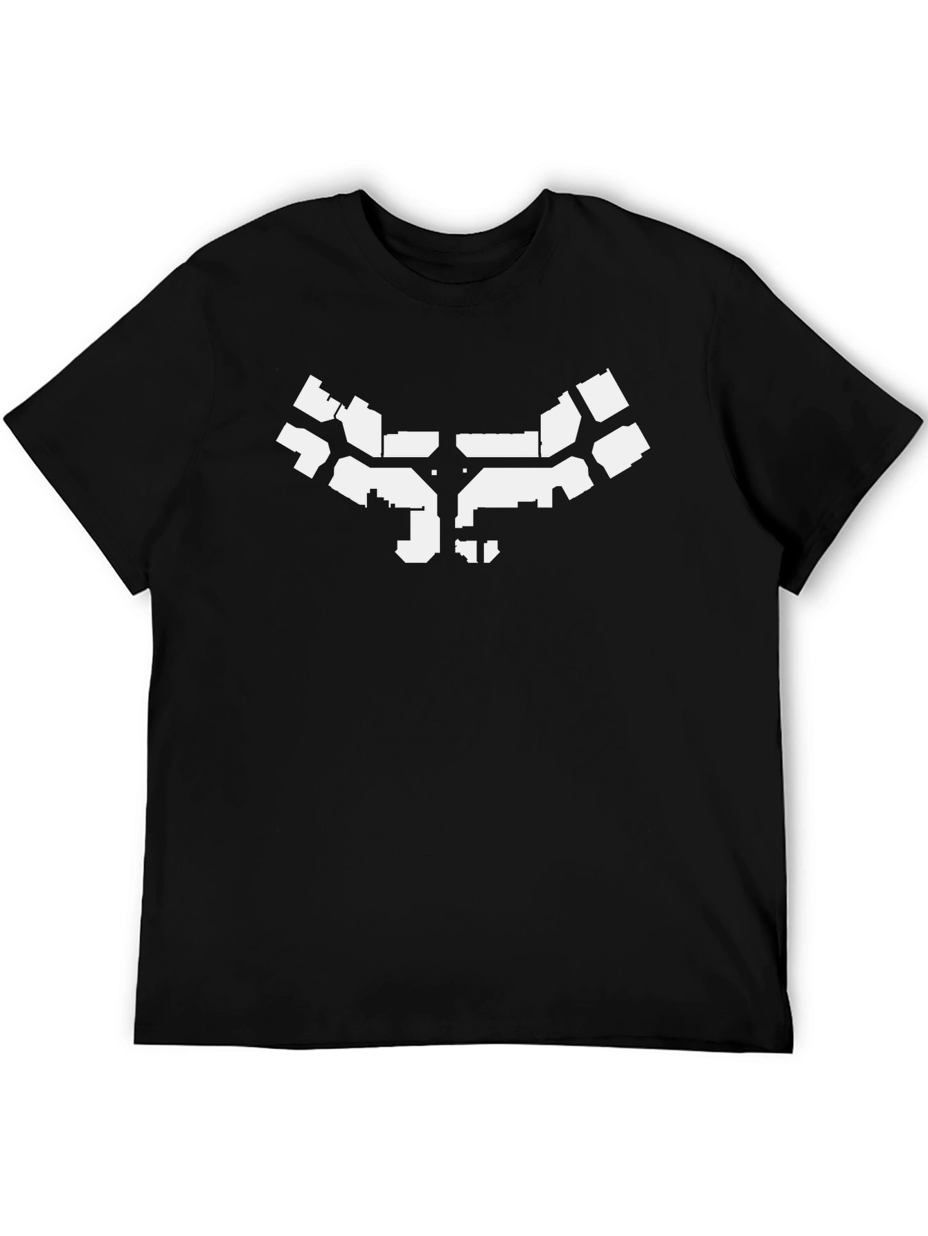 Black Tee with Abstract White Graphic