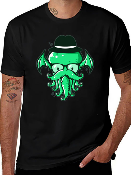 Cthulhu Gentleman Tee - Green Octopus Graphic Print