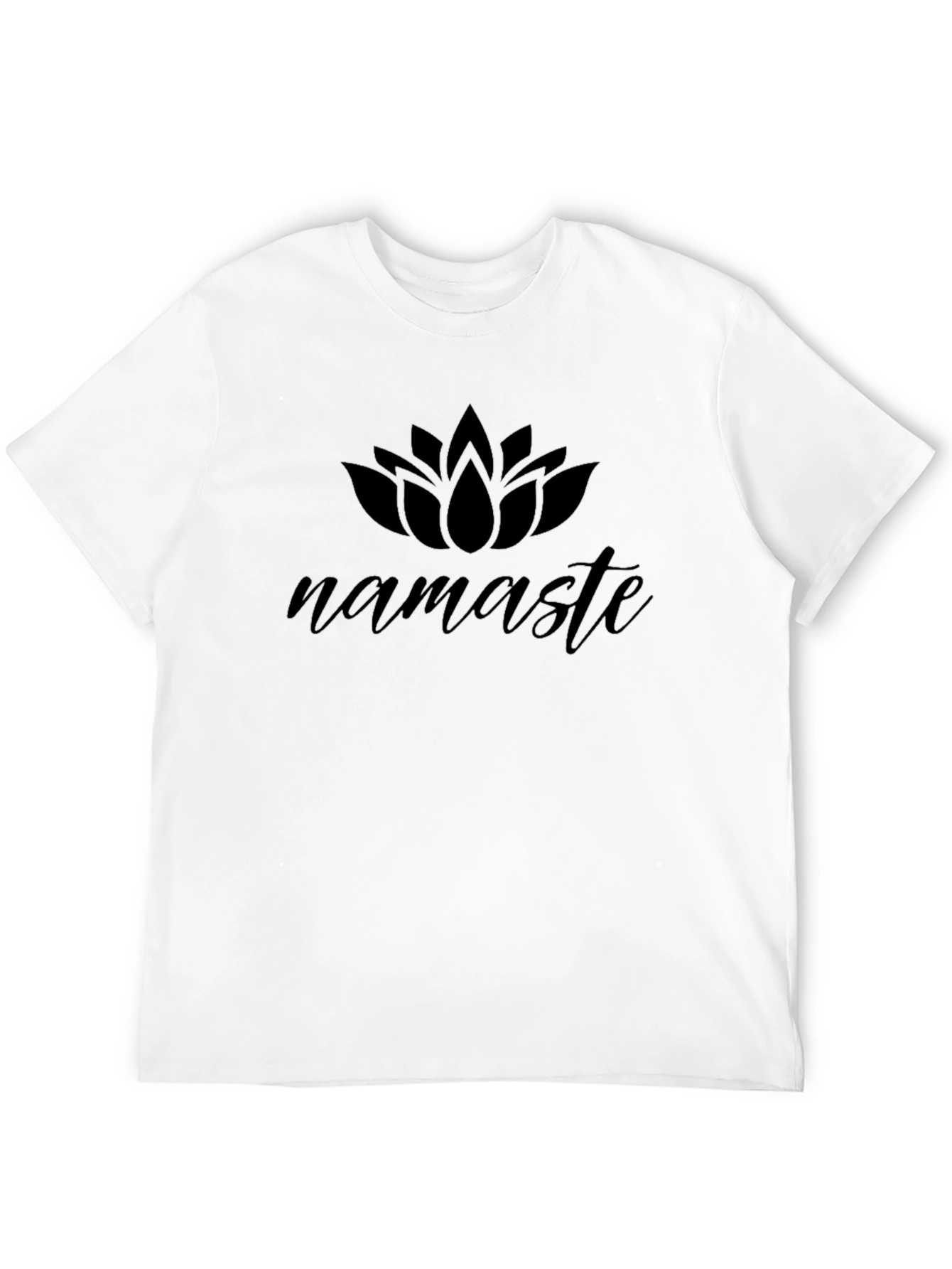Namaste Lotus Graphic Tee - Black Cotton Comfort