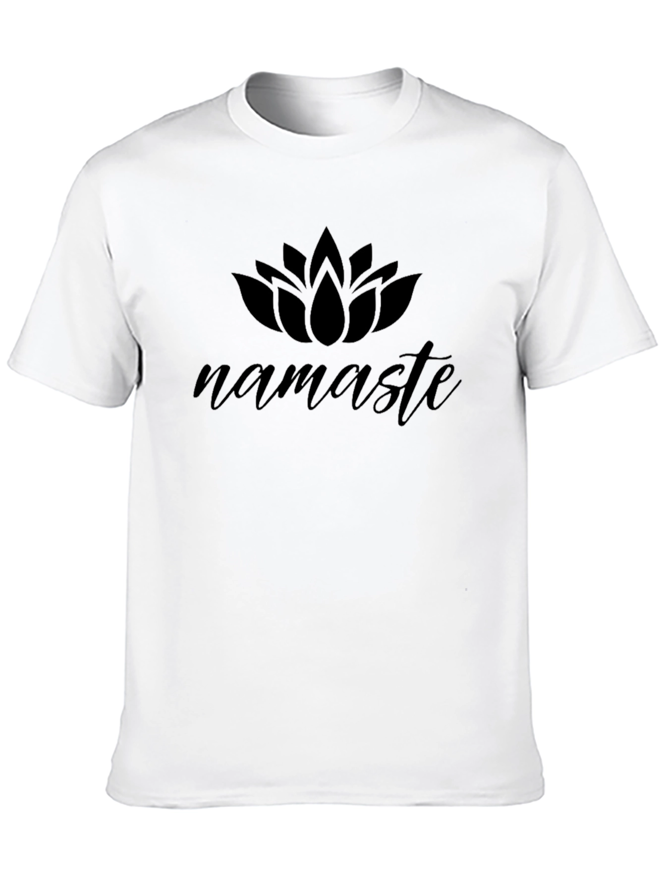 Namaste Lotus Graphic Tee - Black Cotton Comfort