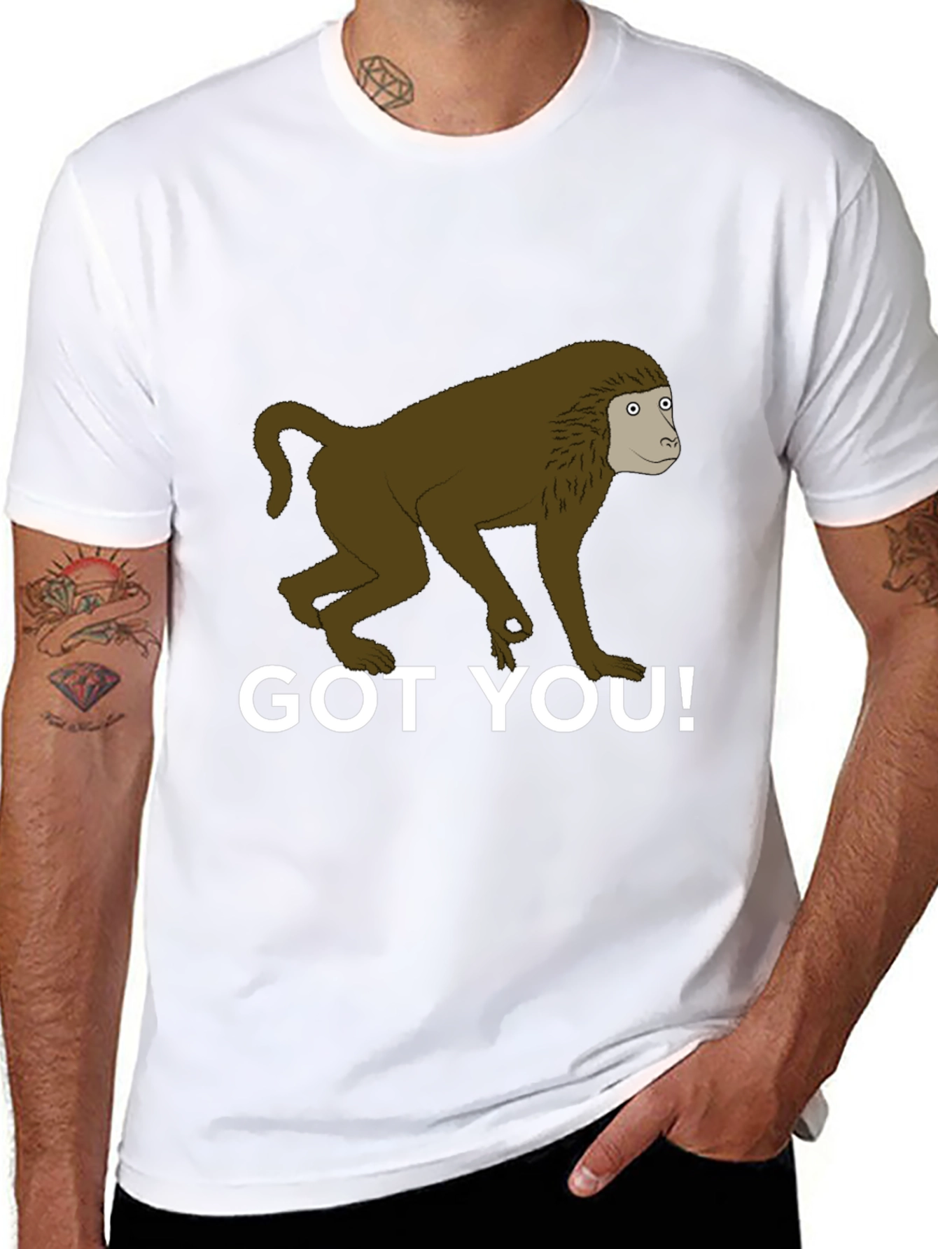 Got You! Monkey Graphic Tee - Novelty T-Shirt