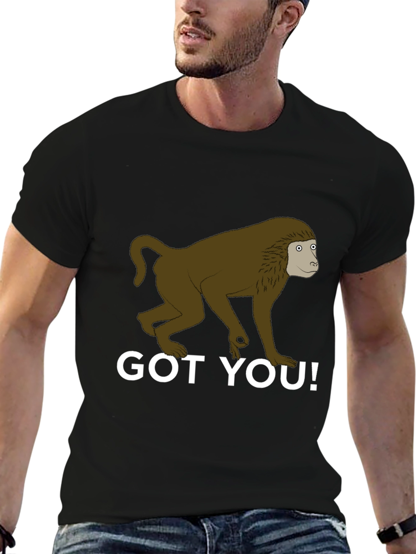 Got You! Monkey Graphic Tee - Novelty T-Shirt