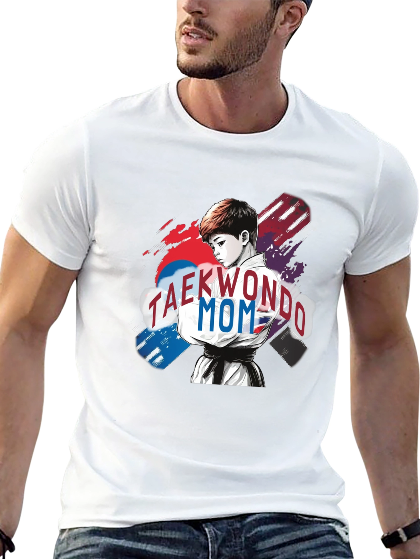 Taekwondo Mom Graphic T-Shirt - Black