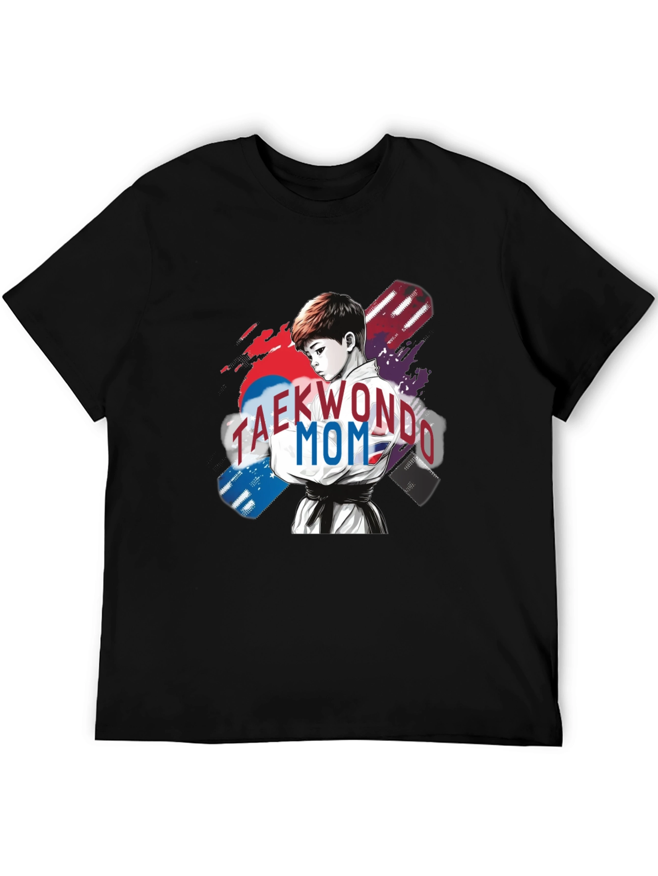 Taekwondo Mom Graphic T-Shirt - Black