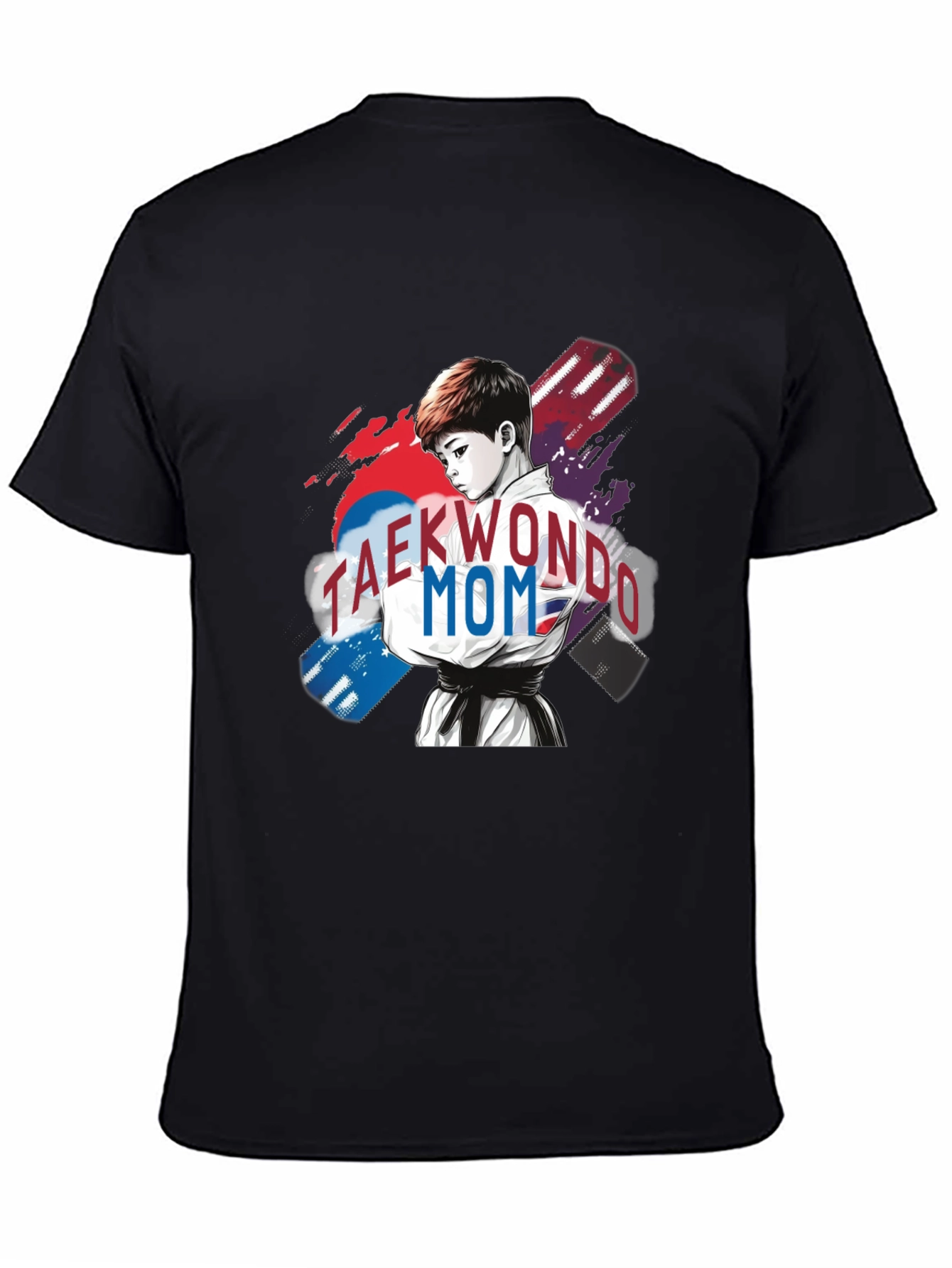 Taekwondo Mom Graphic T-Shirt - Black