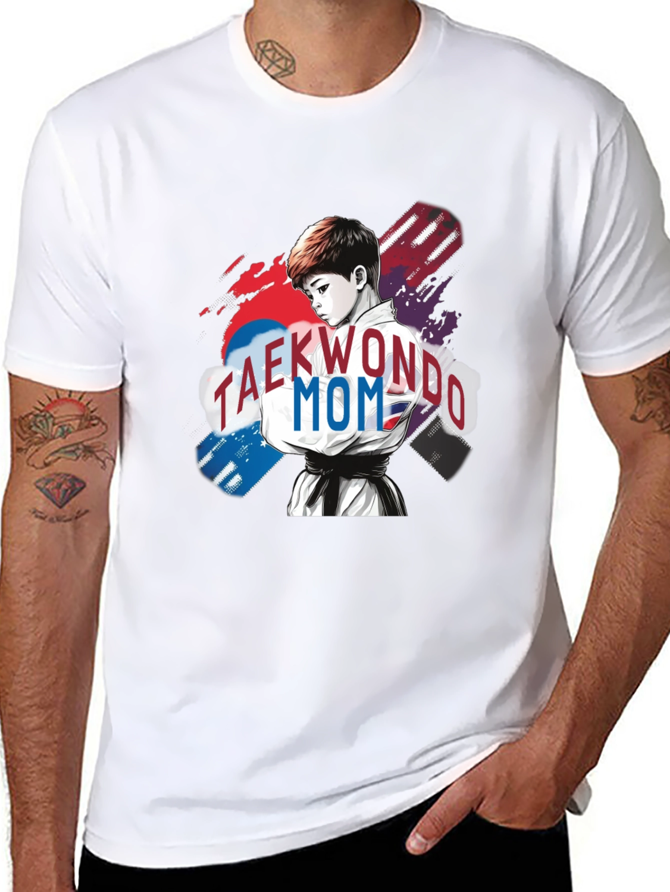 Taekwondo Mom Graphic T-Shirt - Black