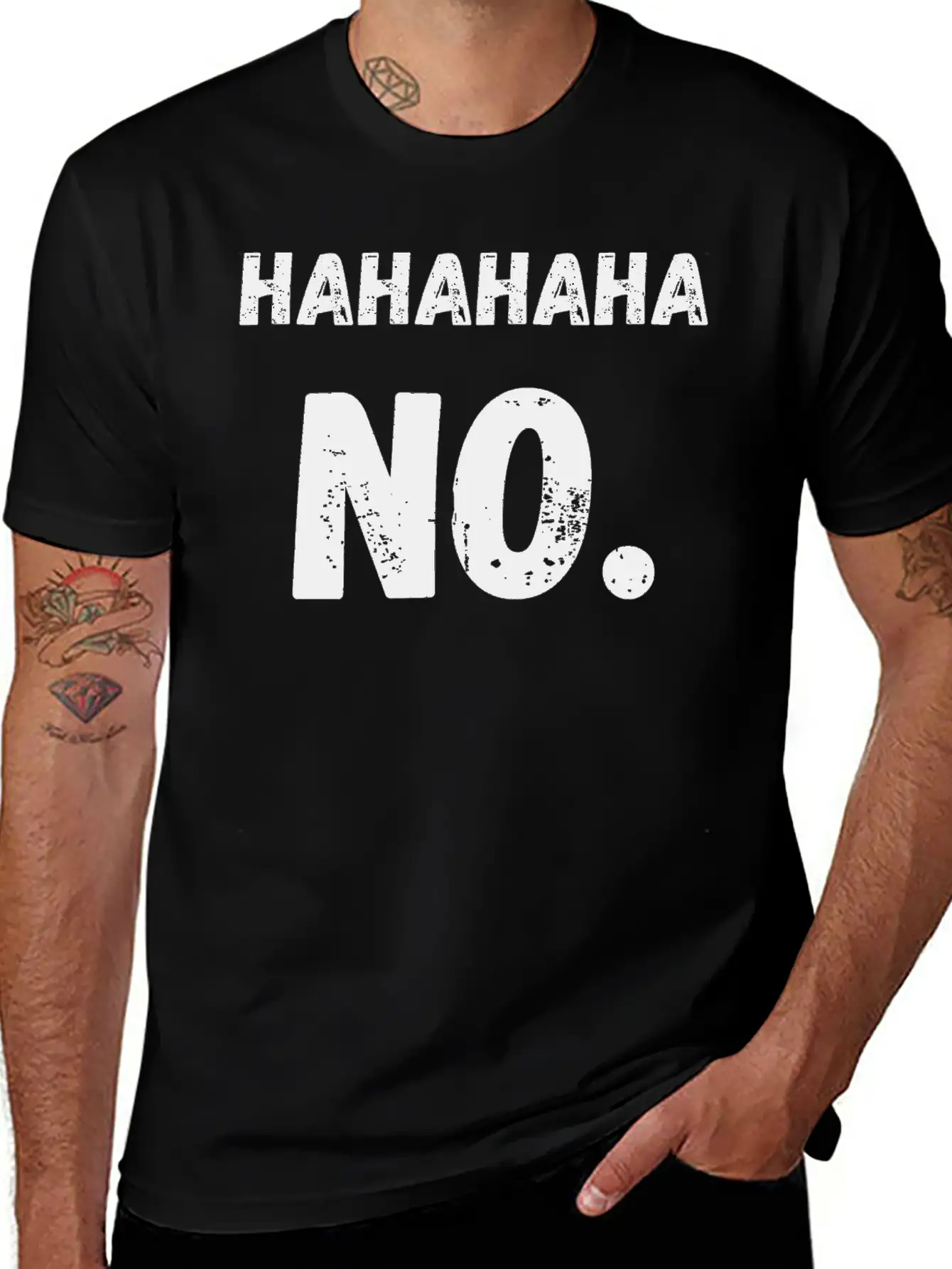 Hahahaha No Sarcastic Sarcasm Funny Unisex Casual T-Shirt – Clean Design For Daily Comfort