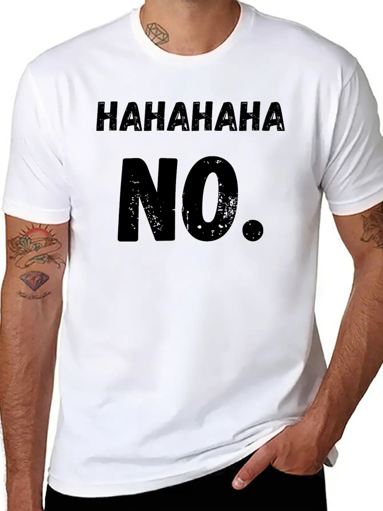 Hahahaha No Sarcastic Sarcasm Funny Unisex Casual T-Shirt – Clean Design For Daily Comfort