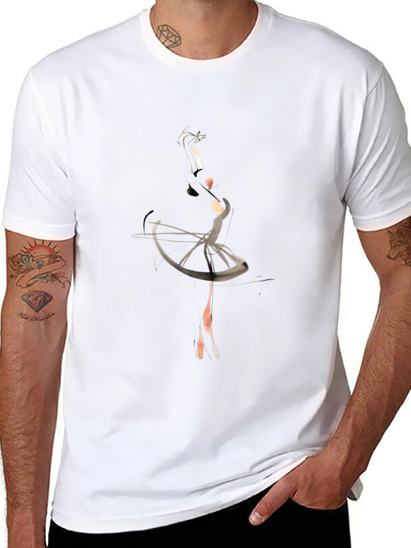 Ballet Dancer Graphic Tee - Elegant Style