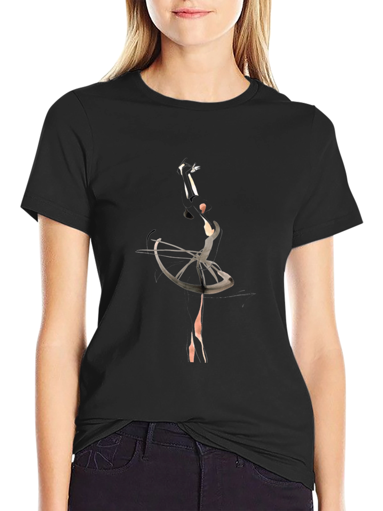 Ballet Dancer Graphic Tee - Elegant Style