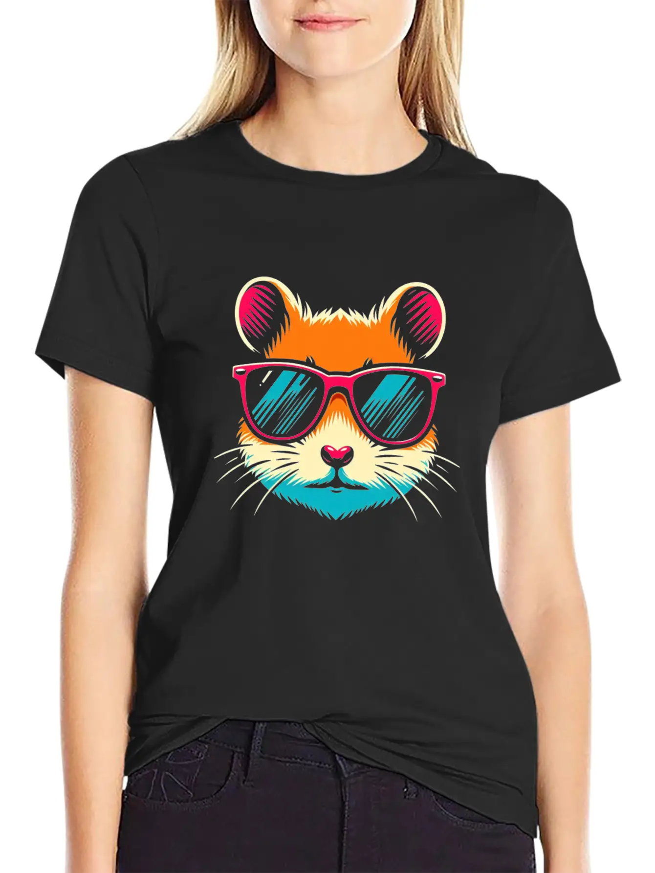 Hamster With Sunglasses Animal Pet Art 1 Unisex Casual T-Shirt – Clean Design For Daily Comfort