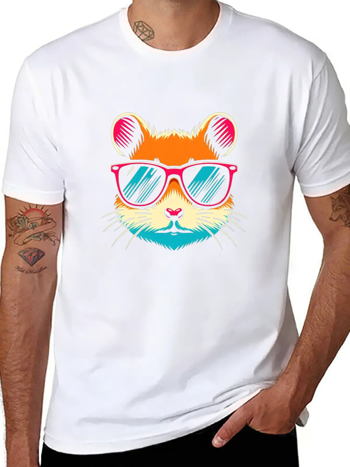 Hamster With Sunglasses Animal Pet Art 1 Unisex Casual T-Shirt – Clean Design For Daily Comfort