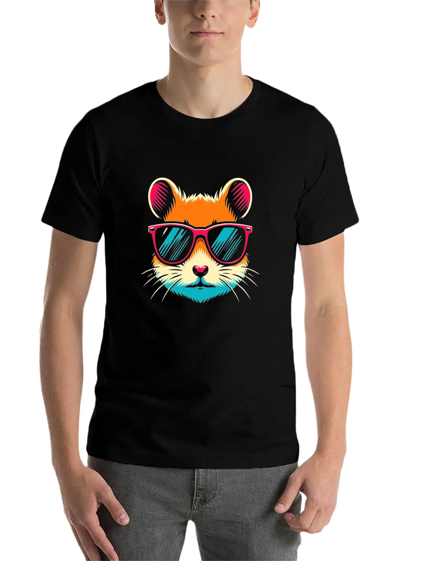 Hamster With Sunglasses Animal Pet Art 1 Unisex Casual T-Shirt – Clean Design For Daily Comfort
