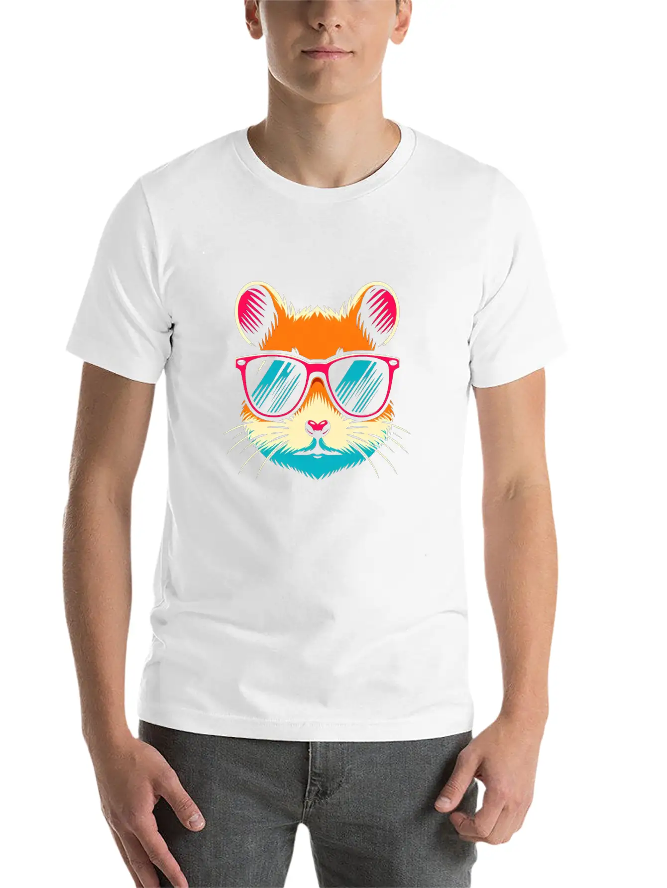 Hamster With Sunglasses Animal Pet Art 1 Unisex Casual T-Shirt – Clean Design For Daily Comfort
