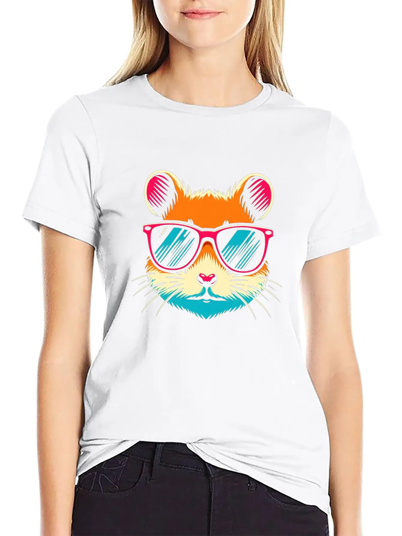 Hamster With Sunglasses Animal Pet Art 1 Unisex Casual T-Shirt – Clean Design For Daily Comfort
