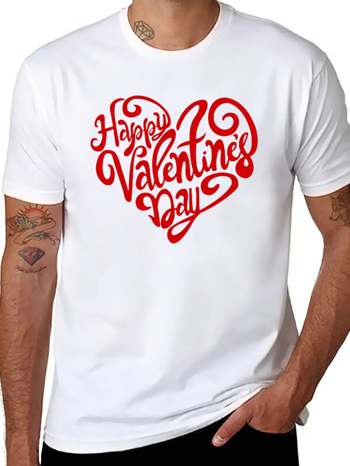 Happy Valentine's Day Unisex Casual T-Shirt – Clean Design For Daily Comfort