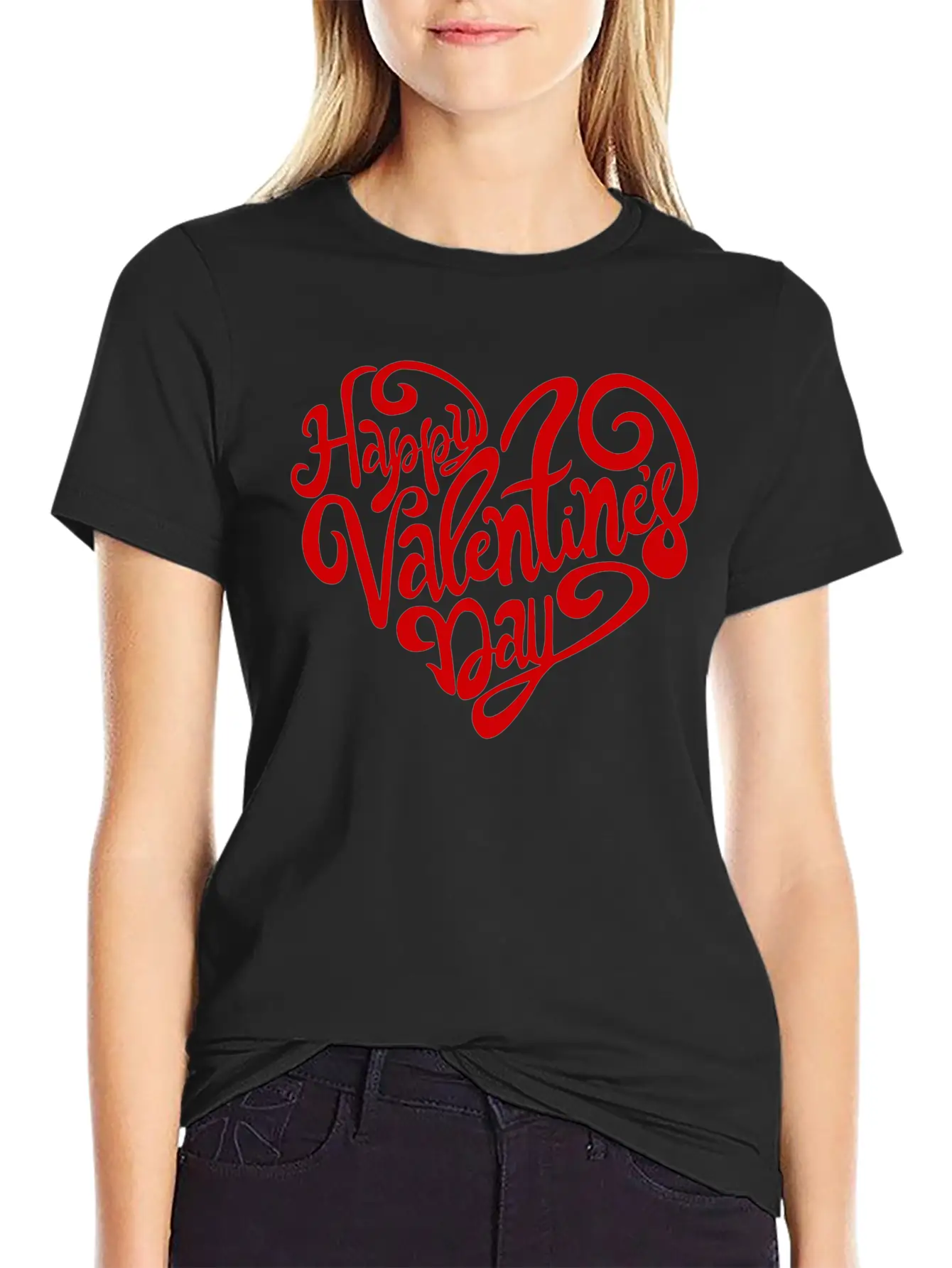 Happy Valentine's Day Unisex Casual T-Shirt – Clean Design For Daily Comfort