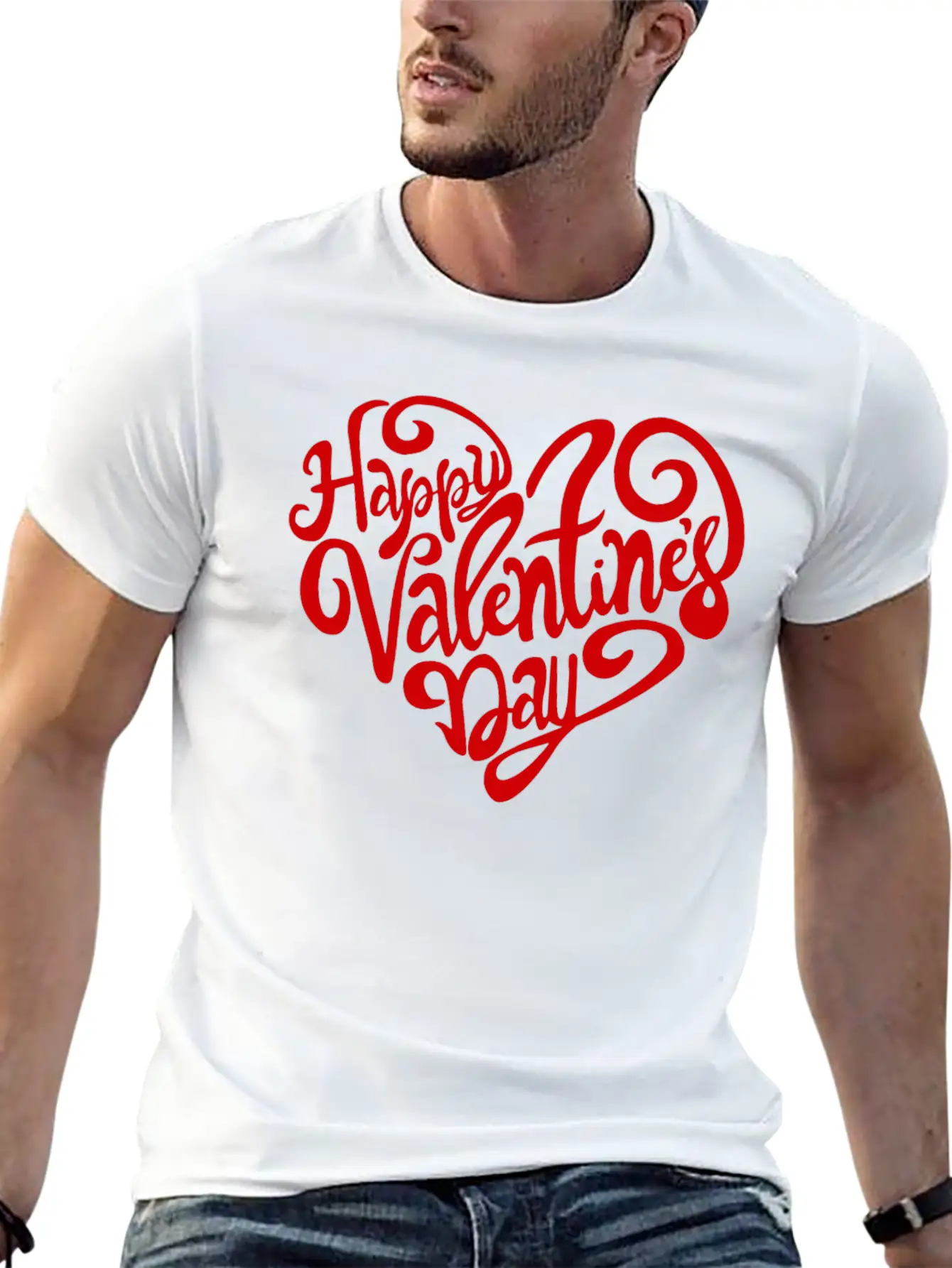 Happy Valentine's Day Unisex Casual T-Shirt – Clean Design For Daily Comfort