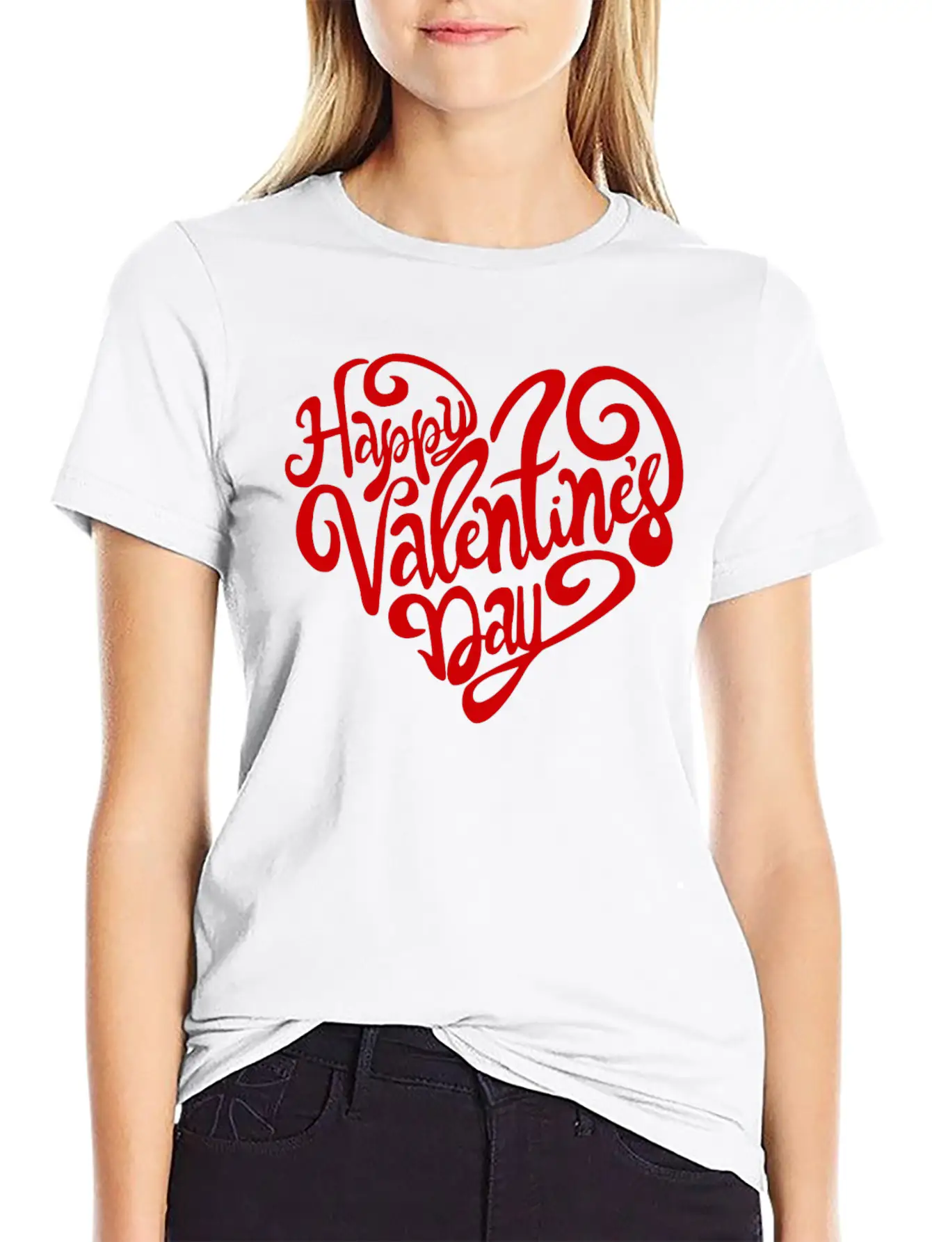 Happy Valentine's Day Unisex Casual T-Shirt – Clean Design For Daily Comfort